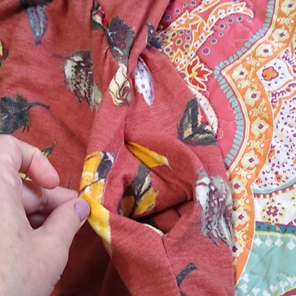 LOVE KUZA Burnt Orange/Red Feather Modest Dress M - Picture 6 of 8